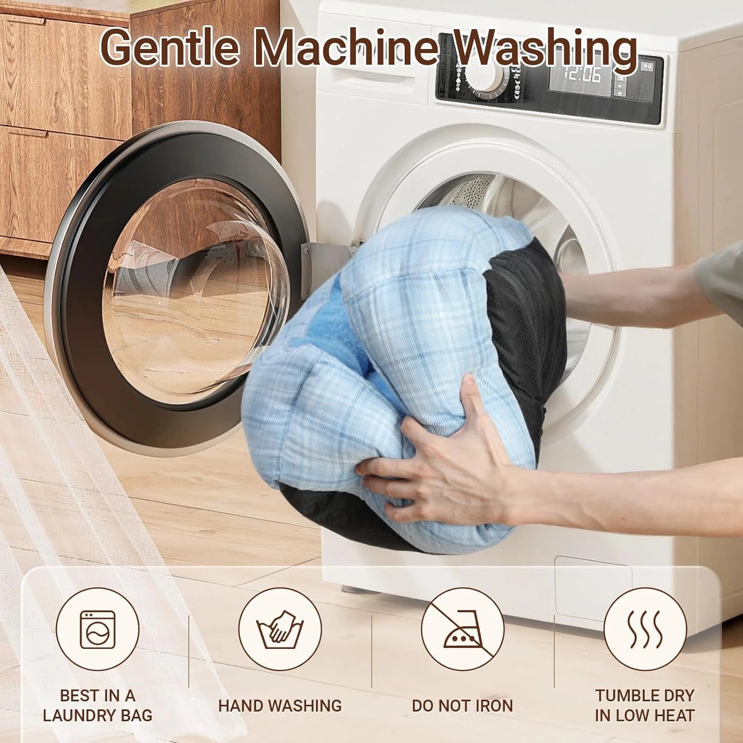 Dog Beds for Small Medium Dogs & Cats, Orthopedic Sleeping Pet Bed for Couch with Durable Puppy Cuddler and Anti-Slip Bottom Machine Washable (Blue)